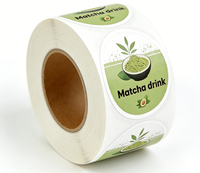 Etiquetas Redondas Autoadhesivas Personalizadas para Impresora de Etiquetas de Papel Recubierto, Etiquetas de Grado Alimenticio para Botellas de Jugo