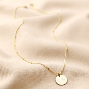 Wholesale Stainless Steel Custom <strong>Name</strong> Coin Disc Pendant Blank Engraved <strong>Monogram</strong> Jewelry Personalized <strong>Necklace</strong> Bead Chain - Product Image 6