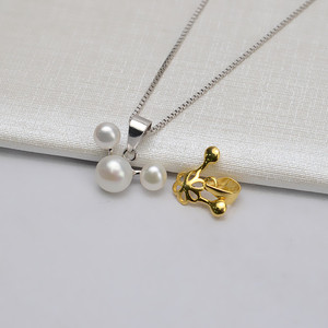 Colgante de Mickey de Plata S925, Personalizado, con Múltiples Cuentas, para Joyería DIY, Bandeja Vacía para Perlas, Accesorio para Perlas Semisuelta - Product Image 2