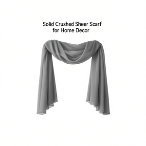 Sciarpa Rettangolare in Tessuto Solido Effetto Stropicciato, Minimalista, per Decorazione d'Interni - Product Image 1