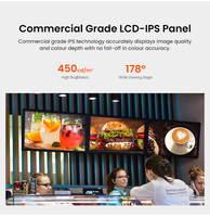 Papan Menu Restoran Gantung Digital Signage Display Retail Restoran Cepat Saji UHD LCD Iklan Android Layar Komersial