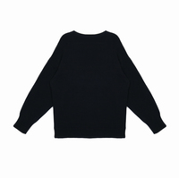 Vente en gros de pulls surdimensionnés rayés noirs à col rond personnalisés pulls amples unisexes unis en coton 100% pulls pour femmes