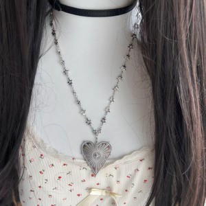 Collier pendentif étoile cœur unique, chaîne en métal, design étoile, bijoux tendance pour femmes - Product Image 2