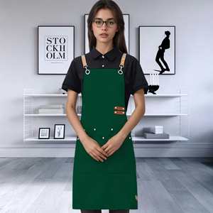 Wholesale Custom Durable Waterproof Stain-Resistant Cotton Canvas <b>Aprons</b> Reusable Washable Family Cleaning for Restaurants - Product Image 3
