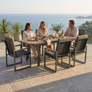 Tavolo <span class=keywords><strong>da</strong></span> Pranzo Estensibile <span class=keywords><strong>da</strong></span> Esterno con Estensione Automatica, Struttura in Alluminio e Piano in Legno Plastico per Villa e <span class=keywords><strong>Giardino</strong></span> - Product Image 5