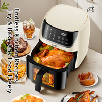 Nouvelle friteuse à air multifonctionnelle avec écran LCD électrique, capacité de 4,5 L, sans huile, avec revêtement vapeur, Silver Crest personnalisée, pour une utilisation domestique en cuisine