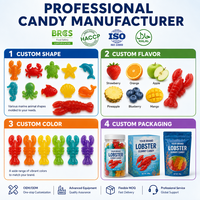 Bonbons gélifiés en forme de homard, saveur fruits mélangés, imitation écrevisse, bonbons élastiques et moelleux pour les fêtes d'enfants