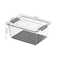 Boîte de rangement alimentaire DOOSO pour cuisine, empilable, organiseur de réfrigérateur, tiroir avec couvercle, plateau de drainage amovible