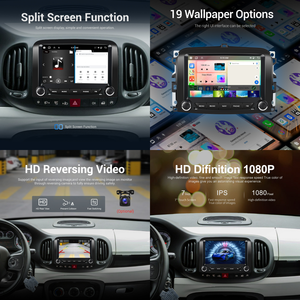 Autoradio Android Podofo 7 pouces 2+64 Go, CarPlay sans fil, Android Auto, compatible avec Fiat 500L 2013-2019, GPS, WiFi, USB, radio, livraison internationale - Product Image 2