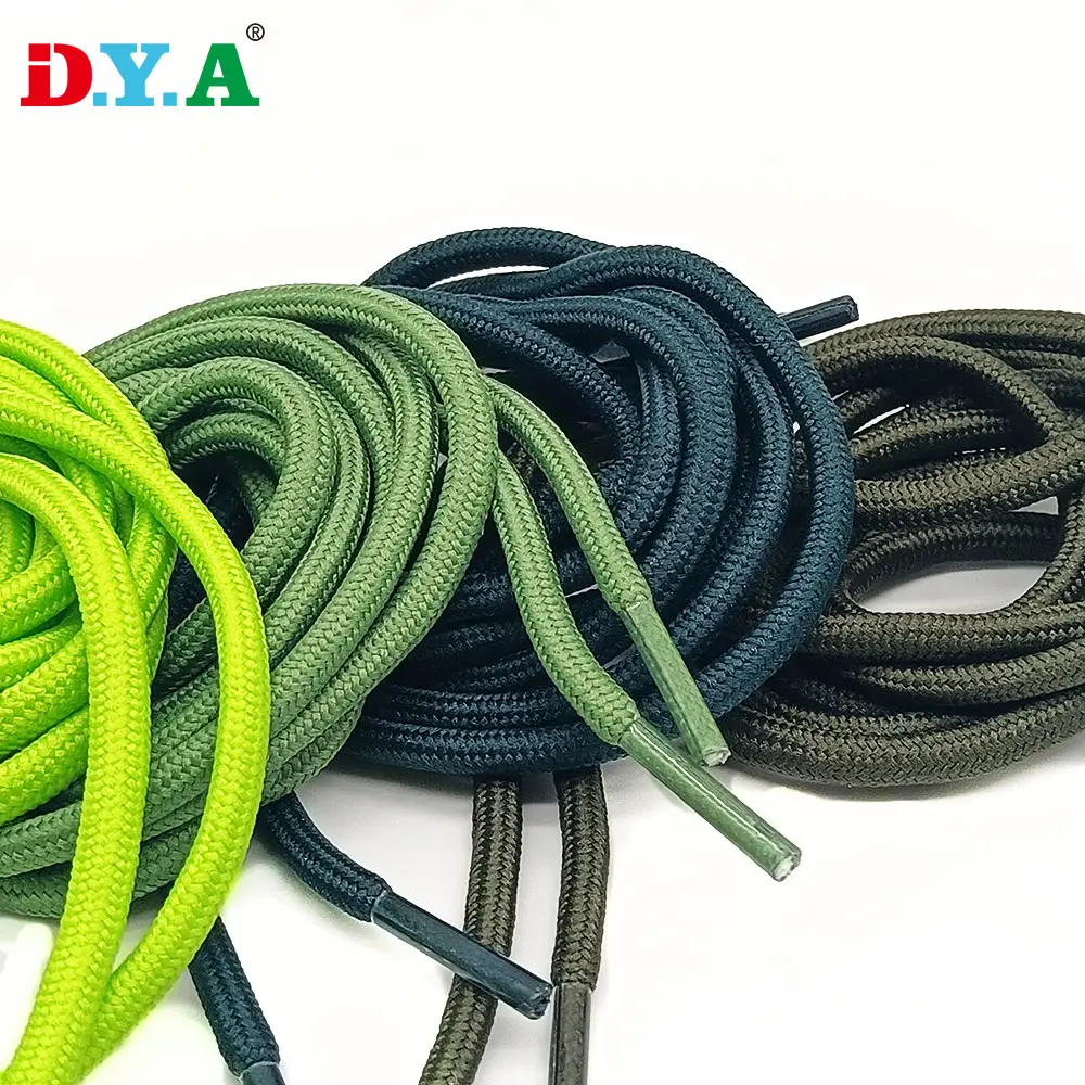 Hot selling round polyester colorful shoelaces custom round draw cord swimwear pants hoodies drawstring draw cord with tips