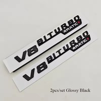 Ensemble de 2 emblèmes latéraux de garde-boue V8 BITURBO 4MATIC pour Mercedes Benz E63 C63 S63 GLE GLE W205 W204 W213 W212 Accessoires AMG