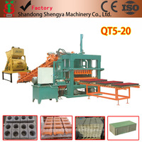 Équipement de construction et de bâtiment à haute efficacité, machine à fabriquer des blocs de briques semi-automatique QT5-20