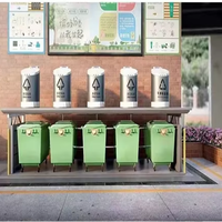 Conteneurs souterrains en acier pour camions à ordures, système de levage de poubelles, système de collecte des déchets de haute technologie et station d'élimination des ordures