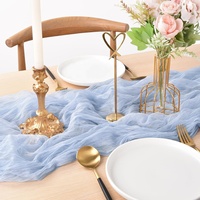 Nappe de Table en Gaze de Coton Vert Sauge en Gros, Chemin de Table pour Décoration de Mariage