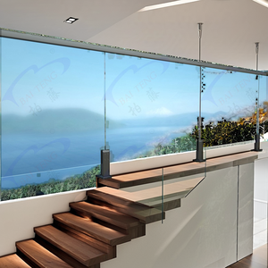 Sistema de barandilla de vidrio sin marco moderno, accesorios de espiga de acero y aluminio de 12mm de espesor, escaleras, balcones, barandillas, cubiertas para exteriores - Product Image 6