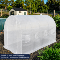Serre tunnel autoportante en acier galvanisé avec filet PE 13x10x6.5ft pour culture hydroponique de légumes, résistante aux intempéries, personnalisable OEM