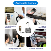 5.5mm 7mm Caméra Endoscope 1M/1.5M/2M/3.5M/5M Flexible IP67 Caméra Endoscope D'inspection Étanche pour Android 6 LED Réglable