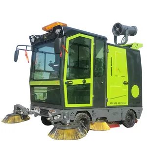 Road Floor Driving Sweeper Machine Dry And Water Sweeping Equipment Fully Enclosed Road Sweeper
