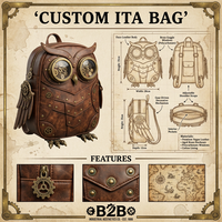 Sac à dos Ita Bag Grimoire Gothique Dark Academia Personnalisé en Cuir PU avec Doublure en Velours Bordeaux, Présentoir pour Épingles de Livre de Sortilèges Sorcière