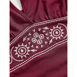 Haut dos nu brodé pour femme FOXA, style bohème western, coupe régulière, en maille - Product Image 3