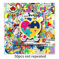 50Pcs Positive Autisme Sensibilisation Soins Graffiti Autocollants Pour Bouteille Ordinateur Portable Téléphone Décor Santé Mentale Autocollant
