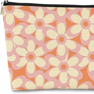 Piccola borsa per il trucco a tema margherita Design floreale estivo con chiusura a cerniera in stile Hippie unico per l'organizzazione di <span class=keywords><strong>viaggi</strong></span> articoli da toeletta - Product Image 5