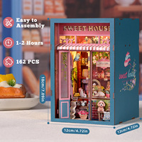 Mini Sweet Time Dessert House, cabane en bois à monter soi-même, petit support de livres en forme de cadre, modèle assemblé, maison de poupée faite à la main, cadeau pour les 14 ans et plus