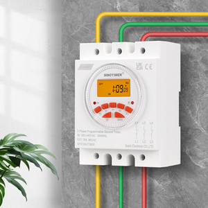 SINOTIMER CN109S-380V <strong>3</strong>-Phase <strong>Timer</strong> <strong>Switch</strong> - 380VAC, 16A/30A Load, 1 Second Interval, 28 ON/OFF Backlit Display, UK CA - Product Image 2