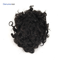 Perruque afro bouclée de 25 mm # Prothèse capillaire indienne 1B à base fine en mono, densité 130%, durable
