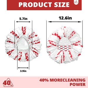 4 paquets de recharges compatibles avec <span class=keywords><strong>Vileda</strong></span> EasyWring Mop Têtes de microfibres de rechange lavables en machine pour un nettoyage en profondeur. - Product Image 6