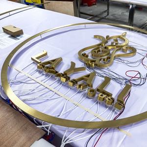 <span class=keywords><strong>Letras</strong></span> LED de metal personalizadas, letreros iluminados de <span class=keywords><strong>acero</strong></span> inoxidable, logotipo 3D para pared de recepción de negocios - Product Image 5