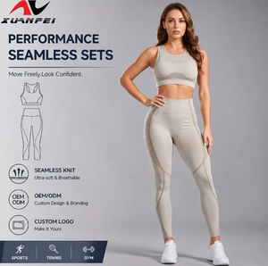 Conjuntos Deportivos para Mujer de 2 Piezas, Leggings de Cintura Alta y Manga Larga, Top Corto para Gimnasio - Product Image 1