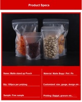 Pochette debout zip-lock transparente directe de l'usine sac transparent en plastique imprimé personnalisé avec fermeture éclair pour emballage de chewing-gum