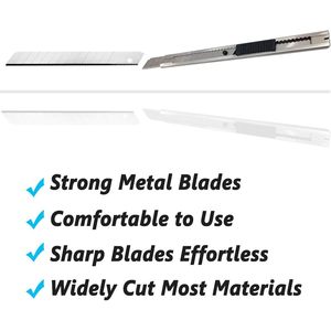 Cuchillas para Cuchillo Multiusos Wekoil de 9 mm, Acero al Carbono, Bloqueo Automático, Retráctiles, con Juego de 3 Cuchillos de Arte Adicionales - Product Image 5