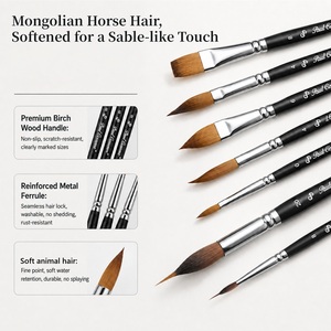 Ensemble de pinceaux pour aquarelle Paul Cézanne, poils synthétiques en sable, pinceaux d'artiste avec manche en bois de bouleau pour la peinture à l'huile et à l'acrylique - Product Image 2