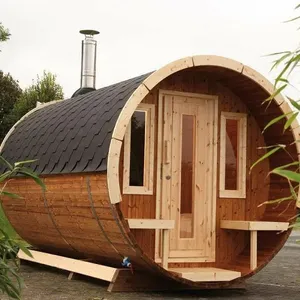 Günstiger Preis Hot Selling 6 Personen im Freien Traditionelle Holzofen Sauna Nassdampf raum