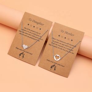 Set collana all'ingrosso cuore in acciaio inox <span class=keywords><strong>per</strong></span> le donne di famiglia madre <span class=keywords><strong>figlia</strong></span> sorella fare un desiderio collane gioielli <span class=keywords><strong>regalo</strong></span> - Product Image 1