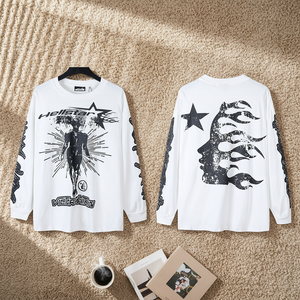 Sweat-shirt pour <span class=keywords><strong>homme</strong></span> à manches longues NFC HELL style hip-hop américain, 500g, coupe classique, 100% coton, imprimé, tendance, décontracté, streetwear - Product Image 4