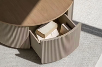Skandi navis cher minimalisti scher Luxus-Eichenholz aus runder Couch tisch mit Schubladen Kaffee sagt für Wohnzimmer