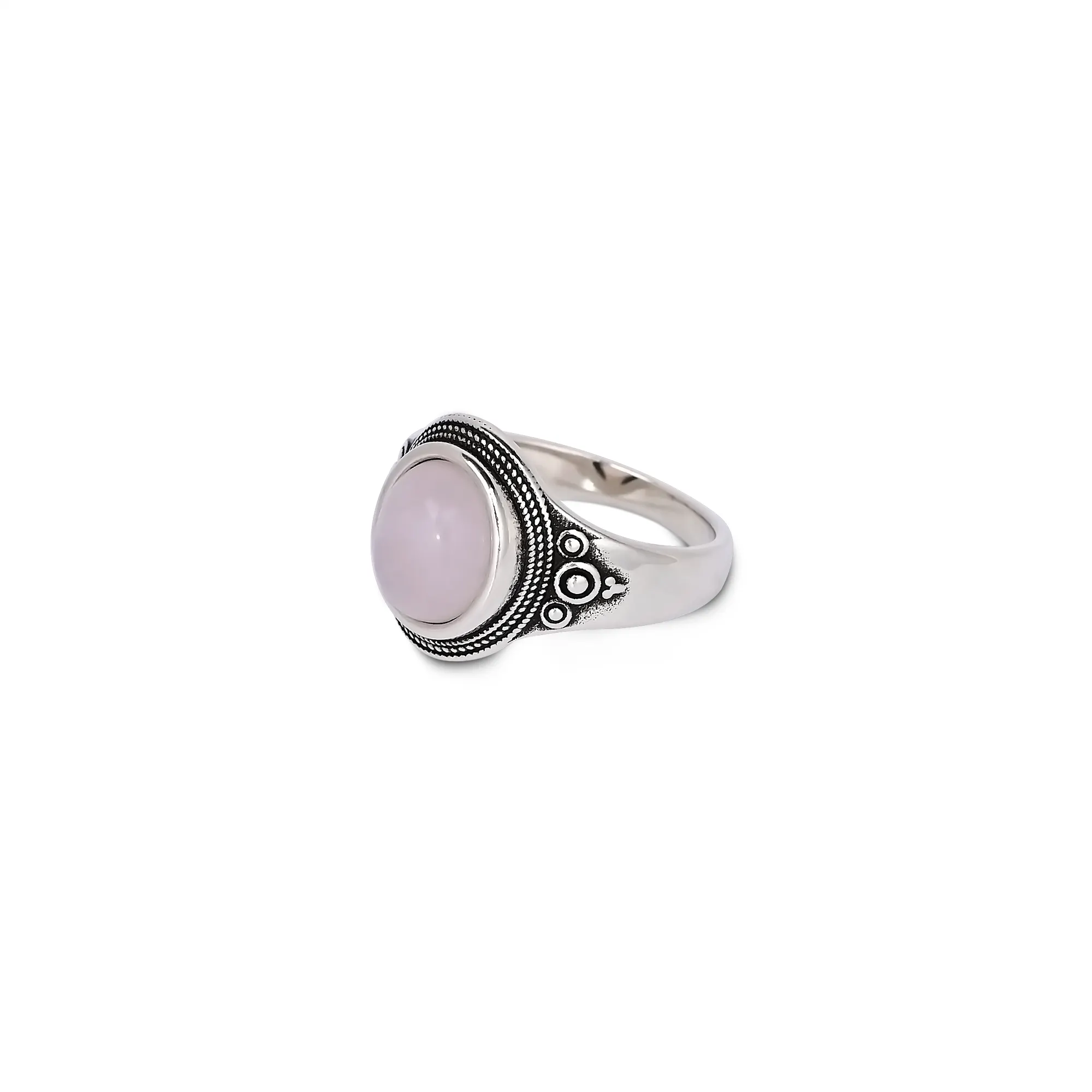 Classico anello di quarzo rosa elegante pietra preziosa anello di rame bianco per le donne gioielli all'ingrosso Drop-shipping