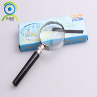 50MM Semi-Metal Handheld Magnifier with Optical Glass Lens 3x Magnification Metal Frame and ABS Handle for Reading Repairing