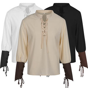 Disfraz de Pirata Renacentista para <span class=keywords><strong>Hombre</strong></span>, <span class=keywords><strong>Chaleco</strong></span> Medieval, Pantalones Cortos, <span class=keywords><strong>Traje</strong></span> para Niños, Carnaval de Halloween, Camisa de <span class=keywords><strong>Hombre</strong></span> con <span class=keywords><strong>Plumas</strong></span> de Cielo Corto - Product Image 1