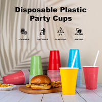 SKYDEAR Gobelets de boisson de fête en plastique jetables rouges de 16 oz Gobelets de fête amusants et durables pour boire et jouer