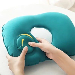 Colorful <b>Inflatable</b> Travel Neck Pillow U Shaped Air <b>Cushion</b> Adjustable Support for Airplane Train Car Office Sleeping - Product Image 6