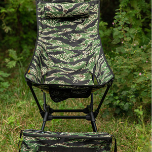 Silla Metálica Plegable de Altura Ajustable con Respaldo Alto y Almohada - Portátil para Jardín, Camping y Playa // Silla de Respaldo Alto - Product Image 5