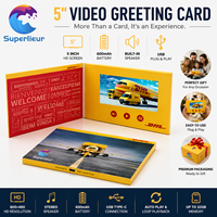 Tarjeta de Felicitación Premium con Pantalla LCD IPS de 5 Pulgadas, Resolución 800x480, Reproductor MP4/MP3 de Audio y Video para Bodas de Lujo