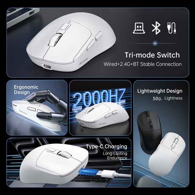 Classic 2.4G Wireless RGB Gaming Mouse Dual-Mode Silent Rechargeable Portable Suitable for Laptops
