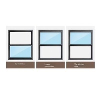 Fenêtres coulissantes américaines en aluminium durable de qualité supérieure, certifiées Energy Star, pour maison résidentielle, villa, appartement