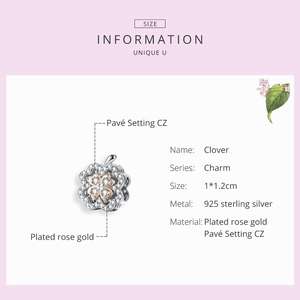Qings Clover Pesona Hati Manik-manik, 925 Sterling Silver Berbentuk Beruntung Cinta Liontin, cinta Selamanya Detak Jantung Buah Manik Fit Gadis - Product Image 2