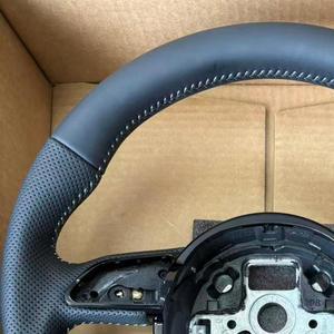 Volante de coche de cuero completo con costuras blancas y perforaciones parciales, con calefacción, para <span class=keywords><strong>Audi</strong></span> 2013 2015 B8 A7 S5 Rs4 <span class=keywords><strong>s</strong></span> <span class=keywords><strong>Line</strong></span> A5 8t B9 S4 - Product Image 4